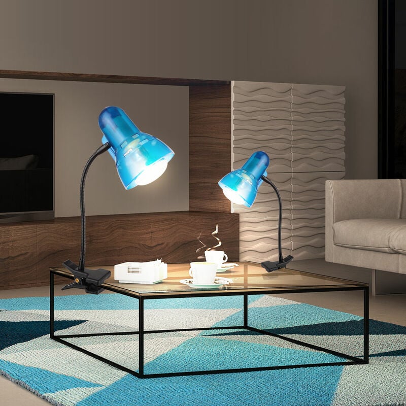 

Juego de 2 focos LED con abrazadera de mesa, sala de trabajo, sala de trabajo, iluminación de lectura, focos flexográficos, móviles