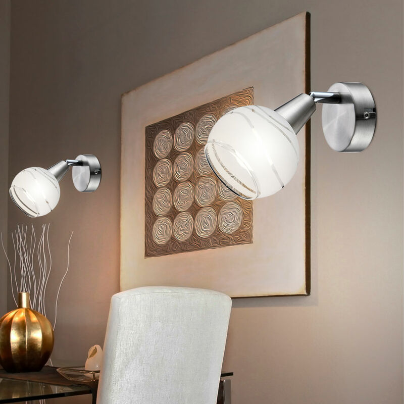 

Juego de 2 focos de pared LED para sala de estar, lectura, luces nocturnas, lámparas, puntos de vidrio móviles