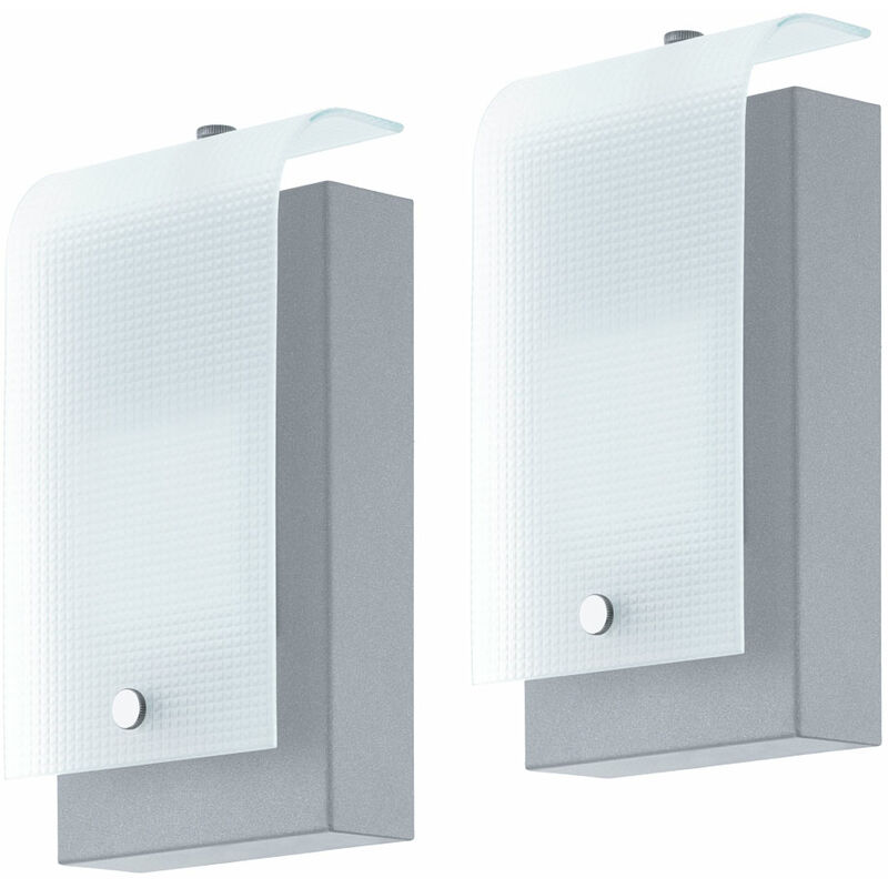 

Juego de 2 lámparas de pared LED para exteriores, fachadas, iluminación para puertas de casas, focos de vidrio para jardín, luces galvanizadas