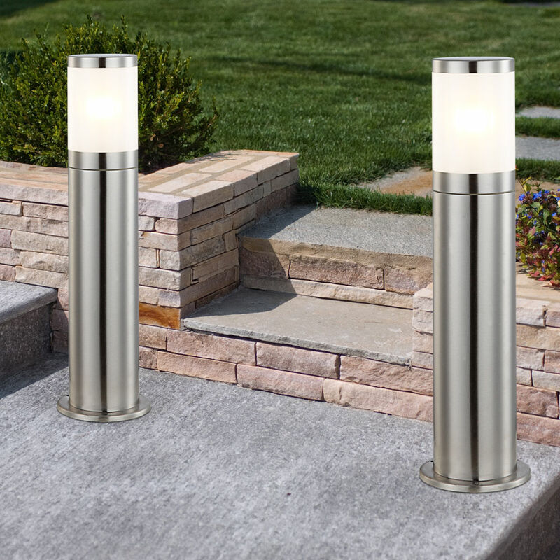 

Juego de 2 luces LED de base de soporte para exteriores, caminos de jardín, iluminación de entrada, lámparas de pie