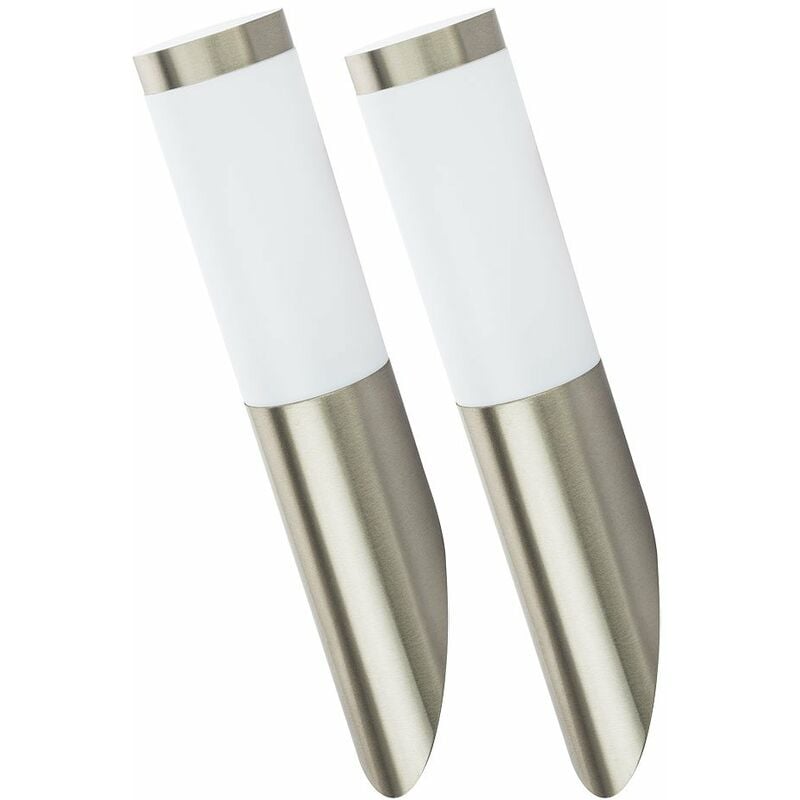 

Juego de 2 apliques de pared para casa, focos de acero inoxidable para exteriores, en un juego que incluye bombillas LED