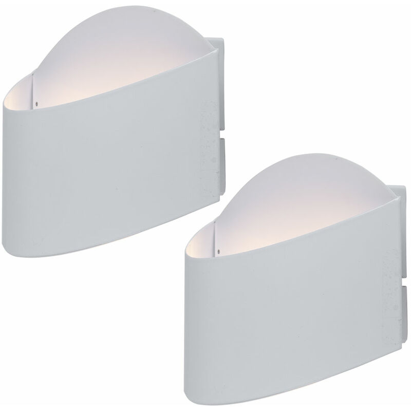 

Juego de 2 apliques LED de 5 vatios balcón exterior luces de terraza galvanizado 2 llamas