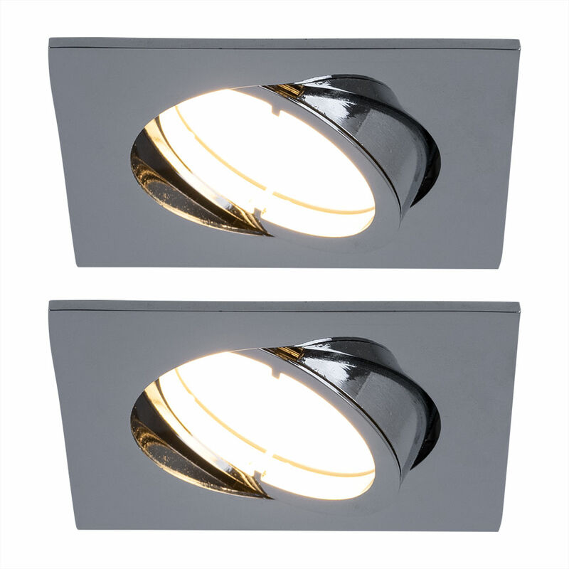 

Juego de 2 luces LED empotradas en el techo, focos de pasillo cromados angulares, lámparas de cocina móviles, cartón regulable, dañado