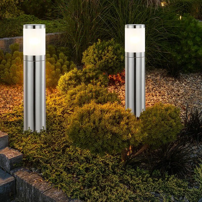

Juego de 2 luces LED de soporte para exteriores, iluminación de jardín, césped, prado, caminos, lámparas de pedestal