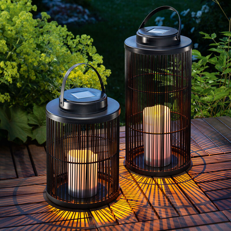 

Conjunto de 2 luminarias solares decorativas de jardín para exteriores esotec 102162