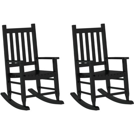 Conjunto de 2 mecedoras para niños de 6 a 12 años en madera de chopo negro DEC029119