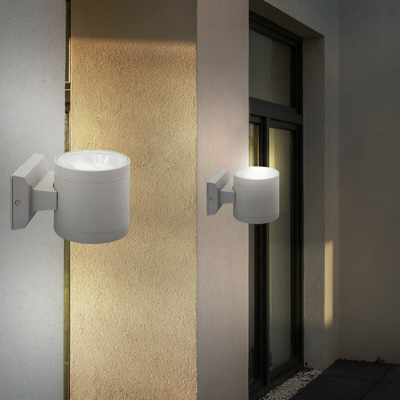 

Juego de 2 focos de pared exterior IP 54 UP & DOWN lámpara de luz aluminio vidrio a presión