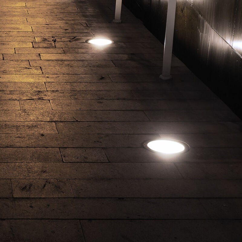 

Juego de 2 focos empotrados para exteriores, luces de piso para camino de jardín, focos de entrada de garaje de acero inoxidable, lámparas IP67
