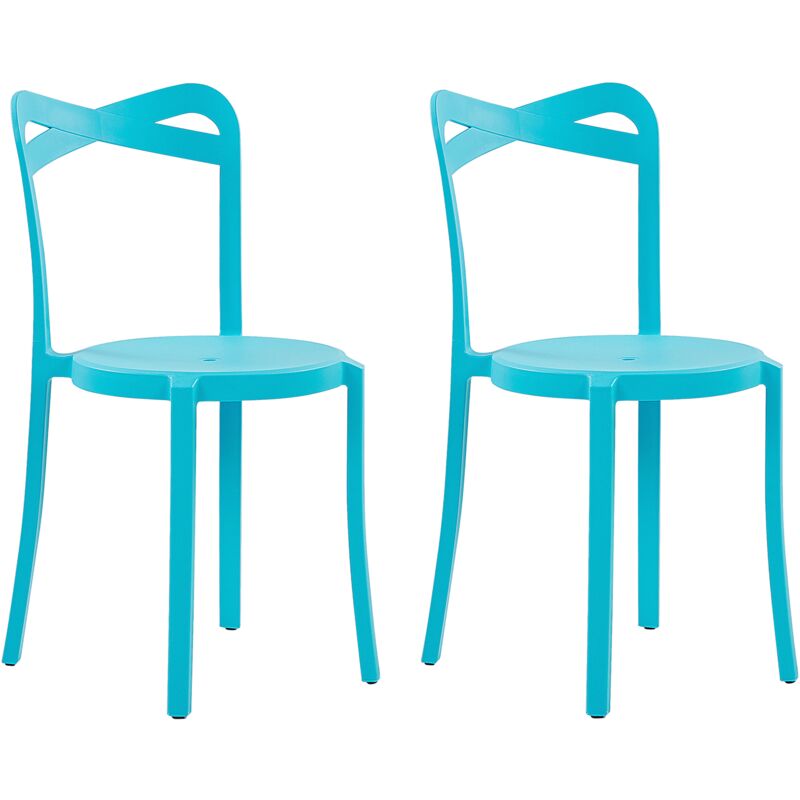 

Conjunto de 2 sillas de comedor azul turquesa CAMOGLI
