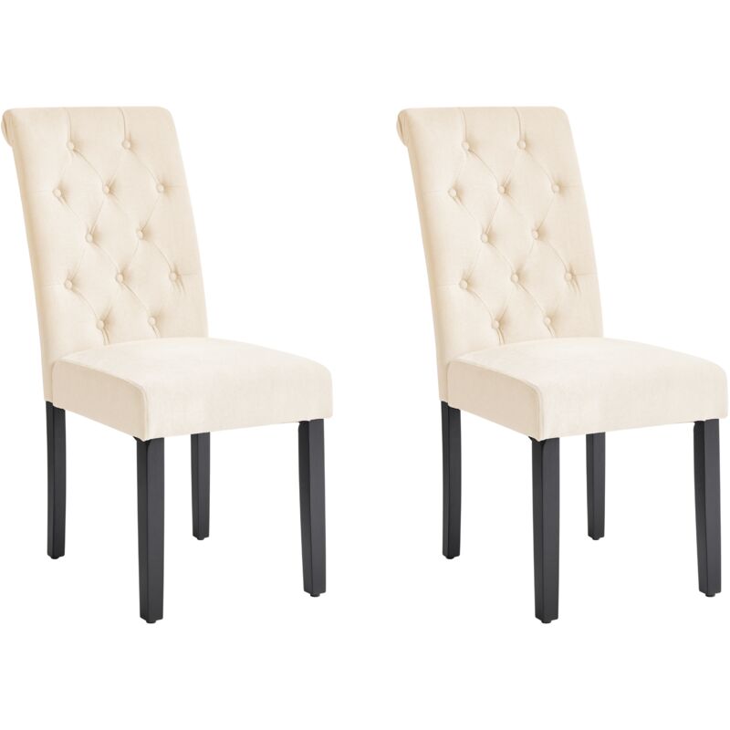 

Conjunto de 2 sillas de comedor crema VELVA