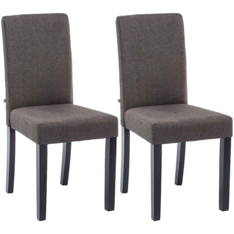 Conjunto de 2 sillas de comedor de diseño moderno en tela gris oscuro y patas de madera negras 100001557