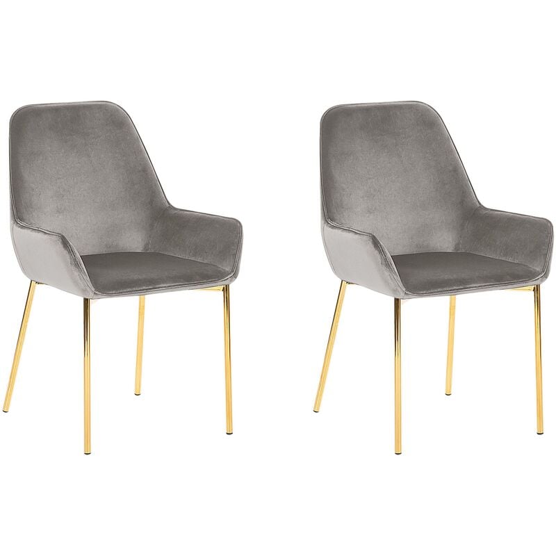 

Conjunto de 2 sillas de comedor de terciopelo gris LOVERNA