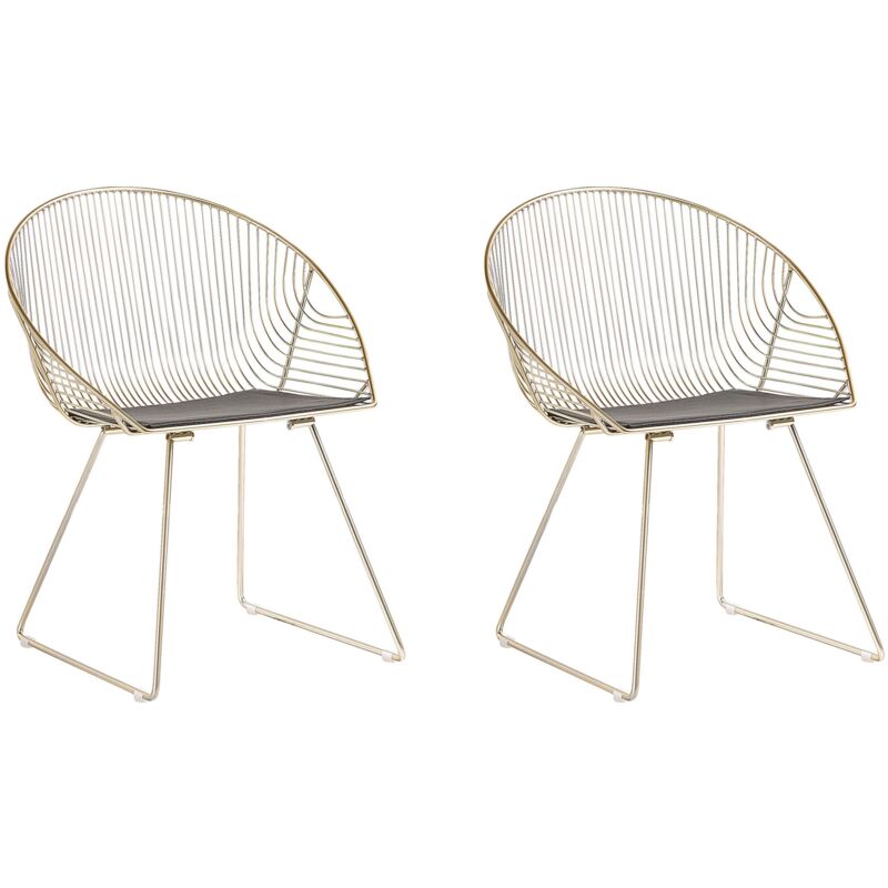 

Conjunto de 2 sillas de comedor doradas AURORA