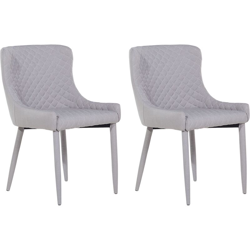 

Conjunto de 2 sillas de comedor de poliéster gris claro SOLANO
