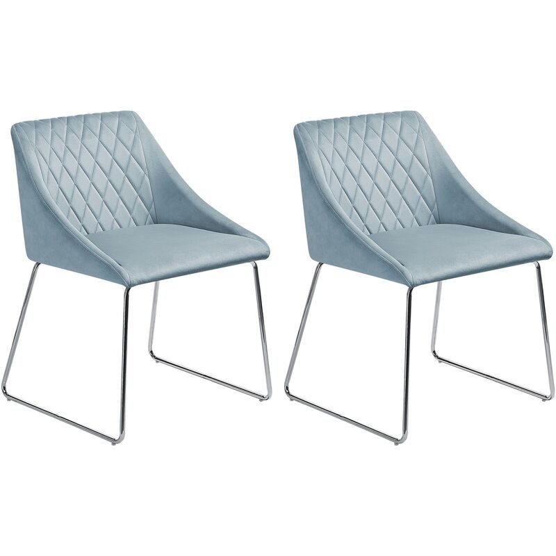 

Conjunto de 2 sillas de comedor de terciopelo azul claro ARCATA