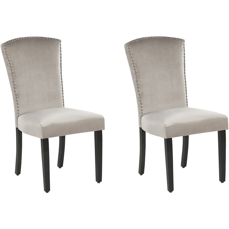 

Conjunto de 2 sillas de comedor de terciopelo gris PISECO