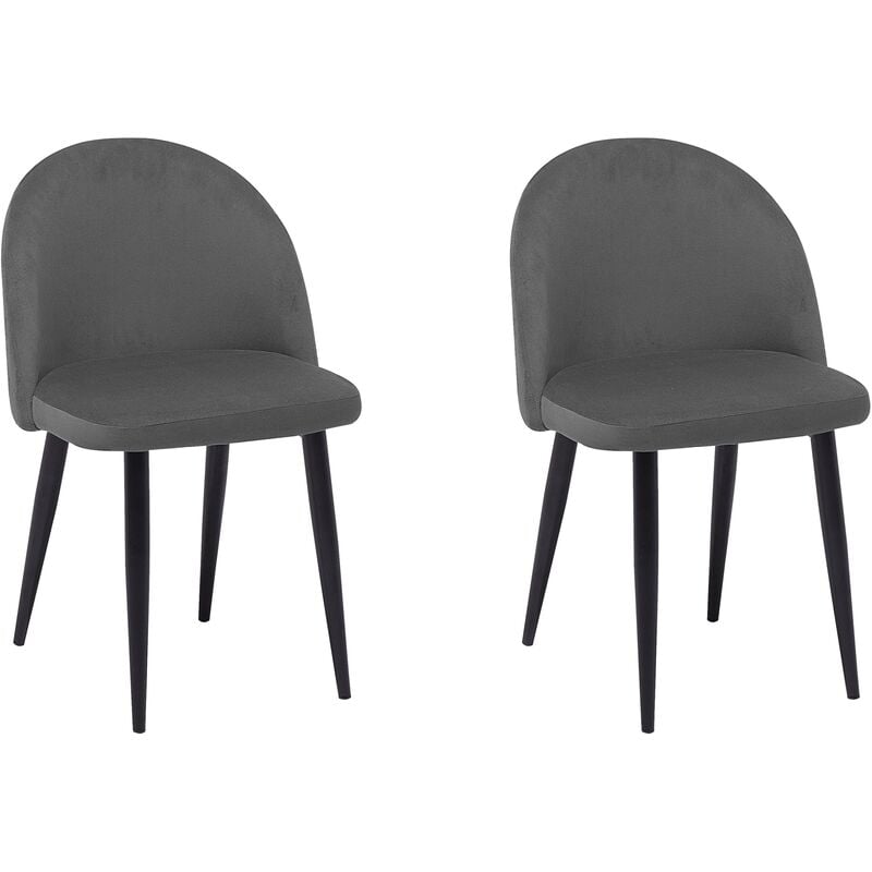 

Conjunto de 2 sillas de comedor de terciopelo gris VISALIA