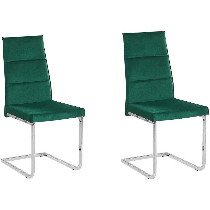 

Conjunto de 2 sillas de comedor de terciopelo verde oscuro ROCKFORD