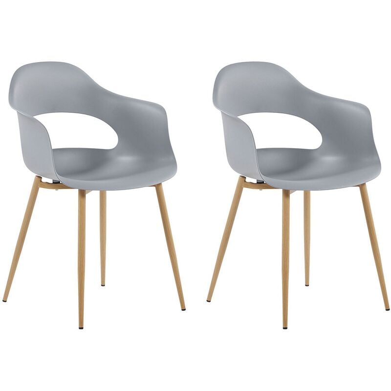 

Conjunto de 2 sillas de comedor grises UTICA