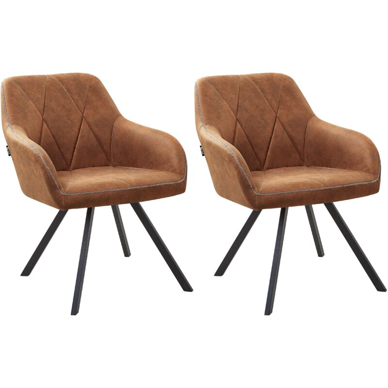 

Conjunto de 2 sillas de comedor marrón dorado MONEE