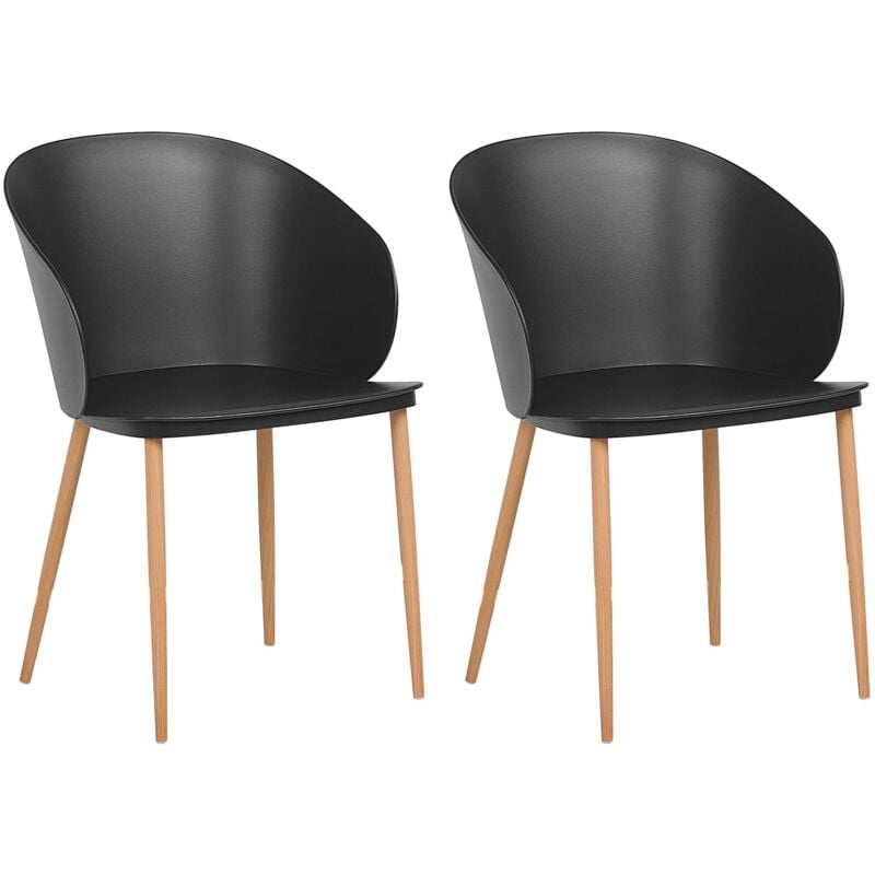 

Conjunto de 2 sillas de comedor negras BLAYKEE