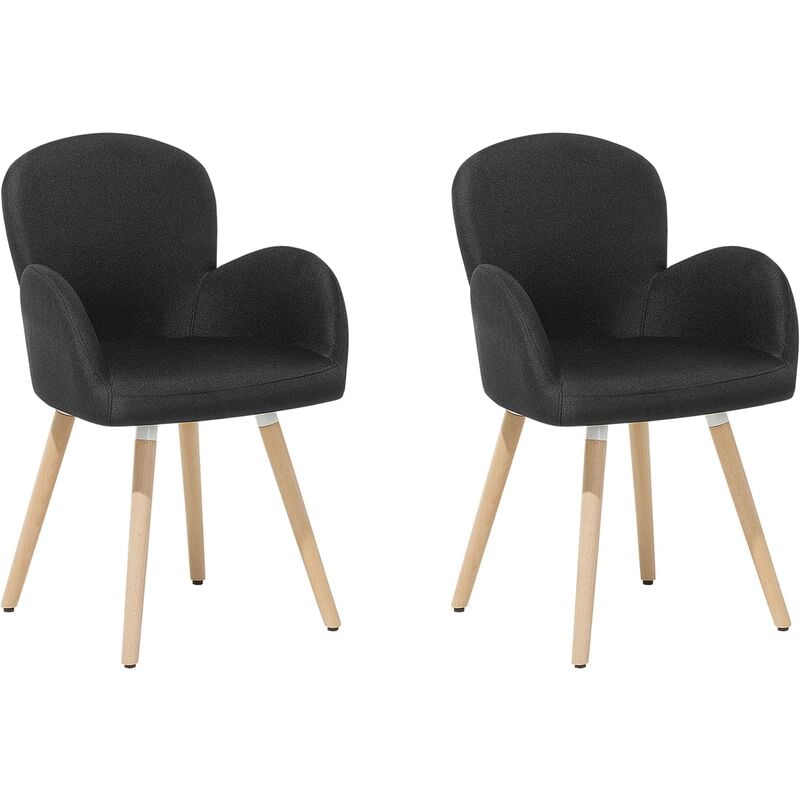 

Beliani - Conjunto de 2 sillas de comedor negro BROOKVILLE