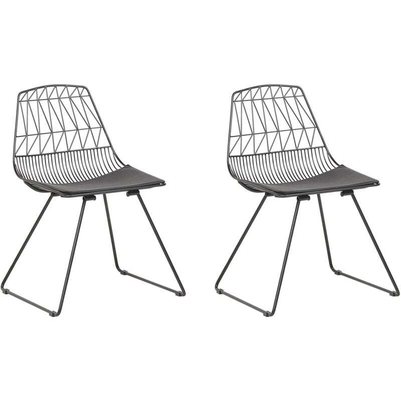 

Conjunto de 2 sillas de comedor negras HARLAN