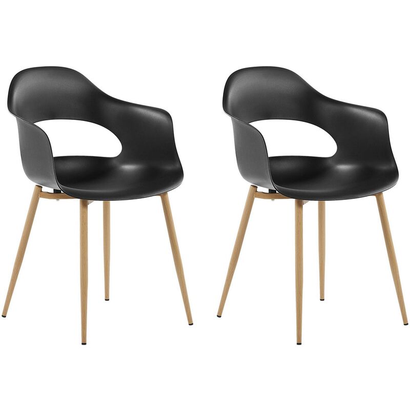 

Conjunto de 2 sillas de comedor negras UTICA