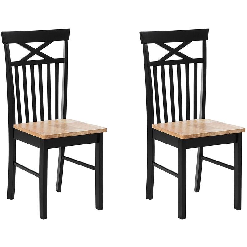 

Conjunto de 2 sillas de comedor negro/marrón HOUSTON