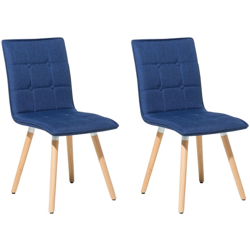 

Beliani - Conjunto de 2 sillas de comedor azul oscuro BROOKLYN