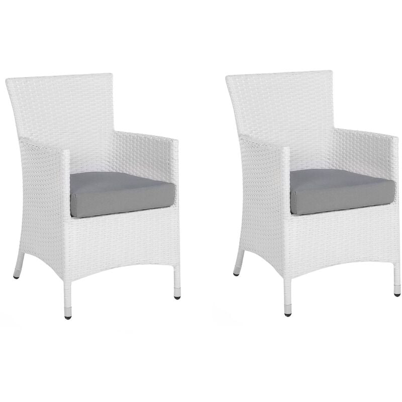 

Conjunto de 2 sillas de jardín en ratán blanco ITALY