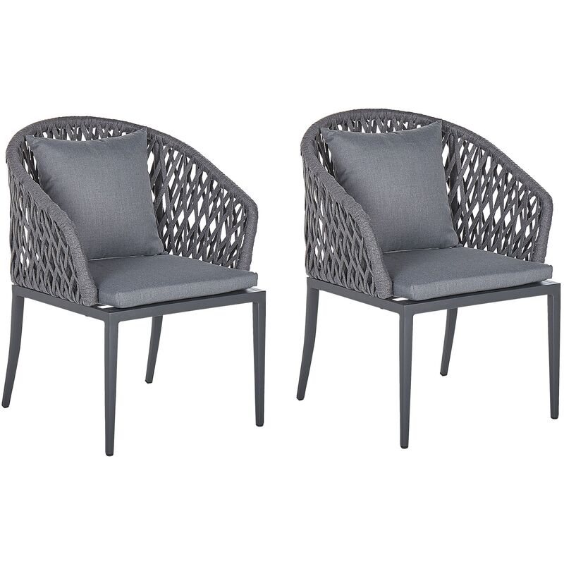 

Beliani - Conjunto de 2 sillas de jardín gris LIPARI