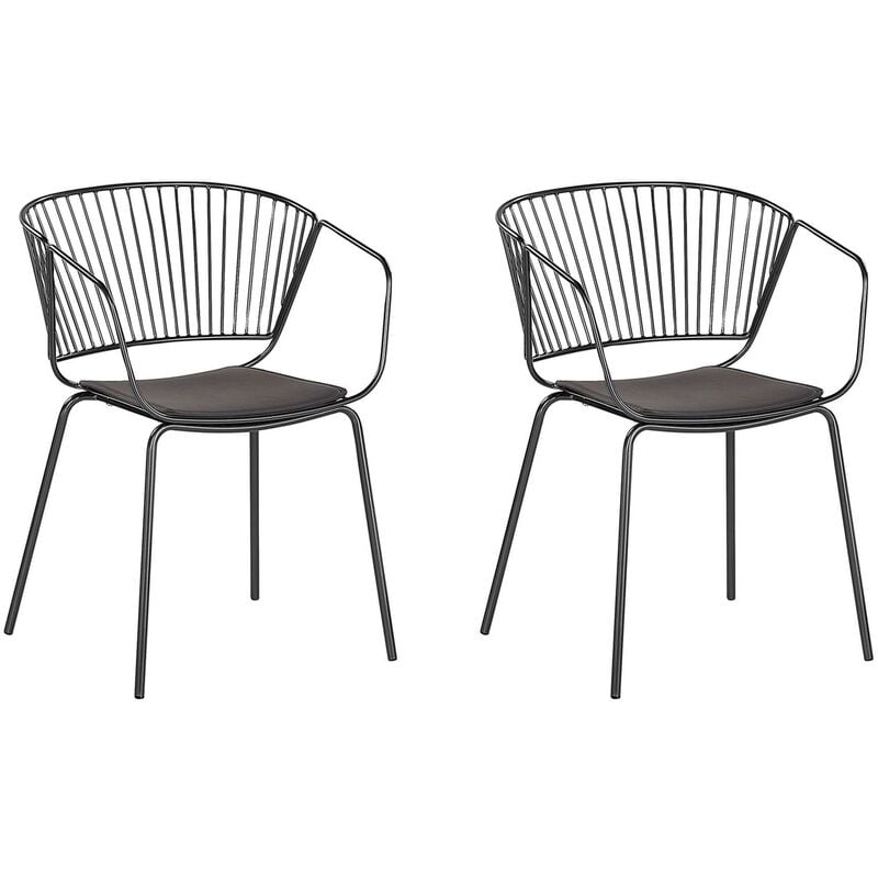 

Conjunto de 2 sillas de comedor de metal negro RIGBY