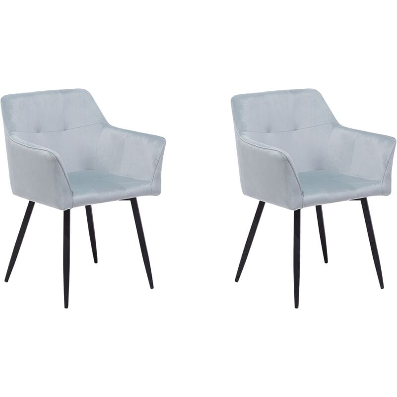 

Conjunto de 2 sillas de terciopelo gris JASMIN