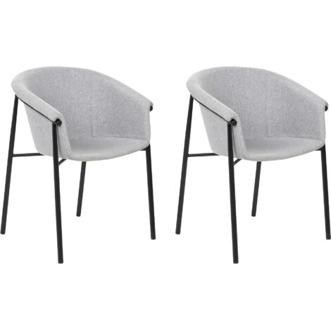 Conjunto de 2 sillas gris claro negro poliéster contemporáneo comedor Ames