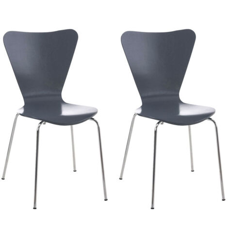 Conjunto de 2 sillas office de salón en madera gris y metal CDS10012