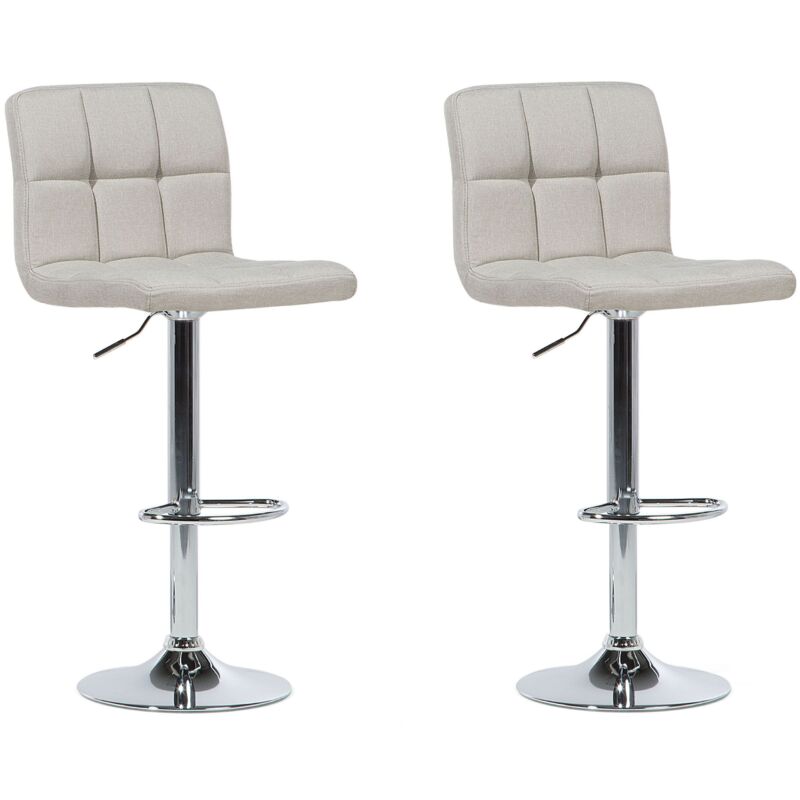 

Beliani - Conjunto de 2 taburetes de bar altura ajustable beige MARION