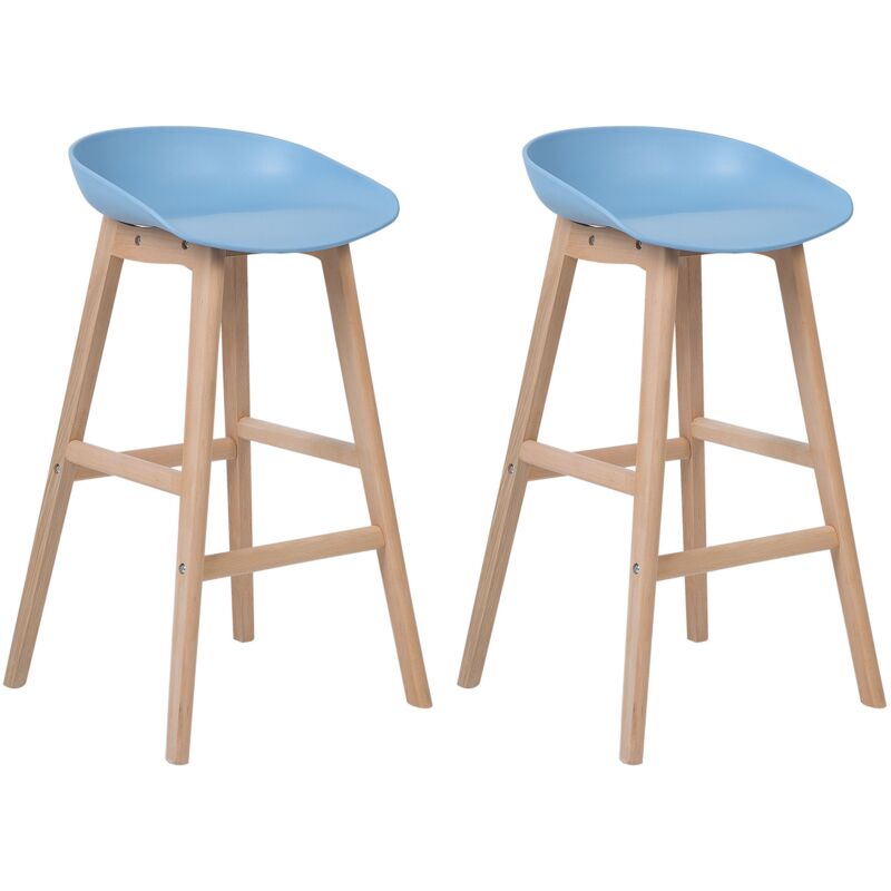 

Beliani - Conjunto de 2 taburetes de bar azul claro MICCO