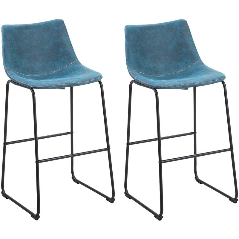 

Conjunto de 2 taburetes de bar azules FRANKS