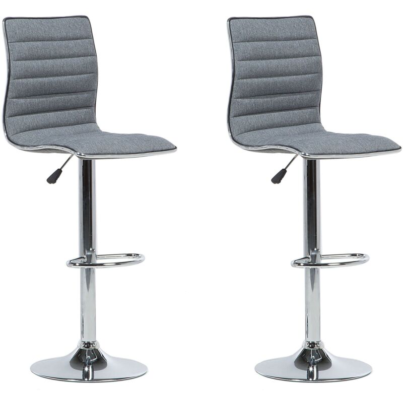 

Beliani - Conjunto de 2 taburetes de bar gris LUCERNE