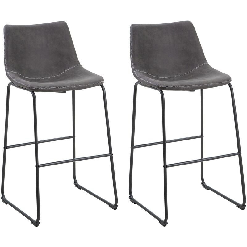 

Conjunto de 2 taburetes de bar gris oscuro FRANKS