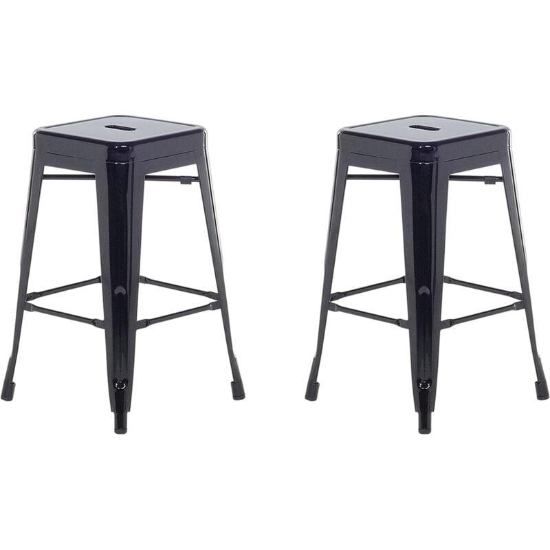 

Conjunto de 2 taburetes de bar negro 60 cm CABRILLO