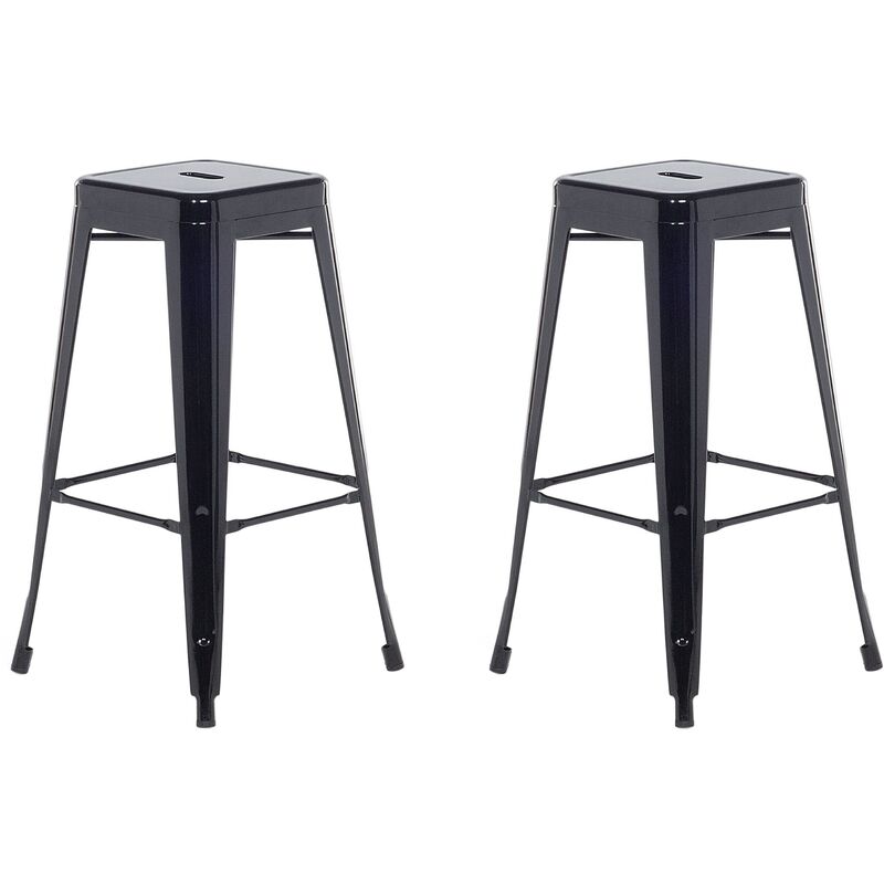 

Beliani - Conjunto de 2 taburetes de bar negro 76 cm CABRILLO