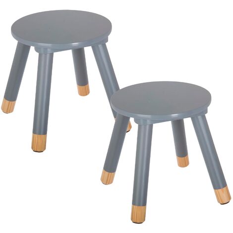 Conjunto de 2 taburetes infantiles "suavidad" en color gris Well Home - Gris