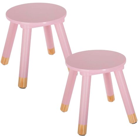 Conjunto de 2 taburetes infantiles "suavidad" en color rosa Well Home - Rosa