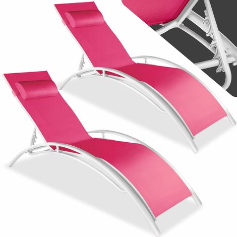 Conjunto de 2 tumbonas Alina - tumbona de jardín moderna, mueble para patio con respaldo ajustable, asiento de terraza impermeable