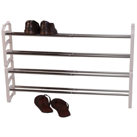 Conjunto de 2 zapateros extensibles de 58 a 104 cm blanco MED05089