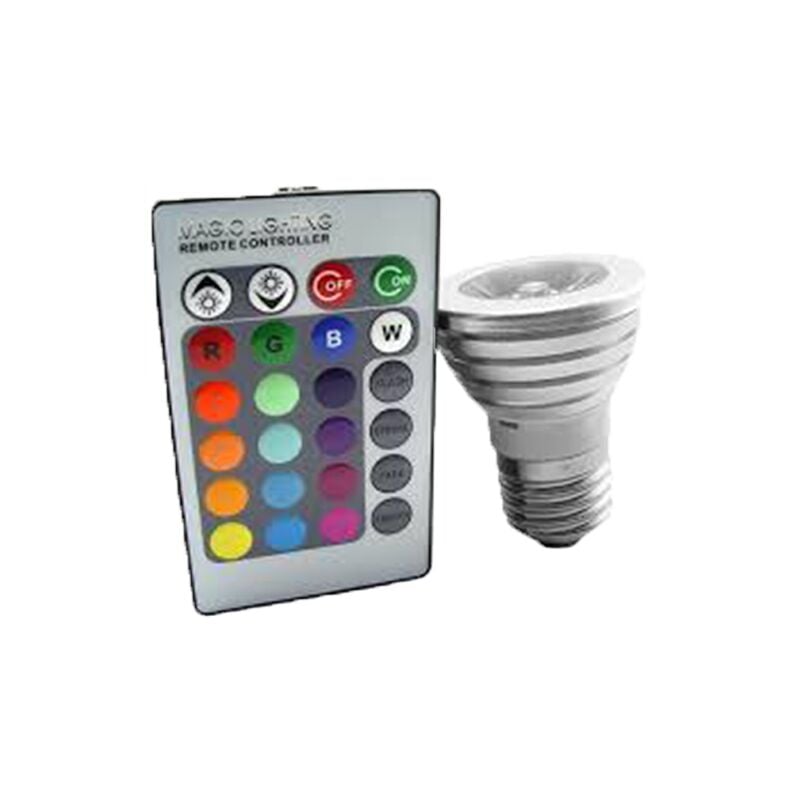 

Conjunto de 3 Bombillas de LED RGB de color con control remoto