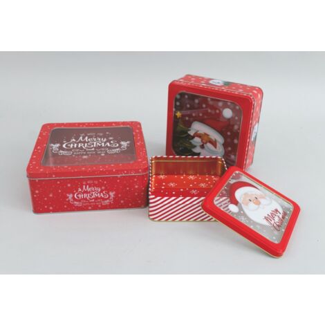 Conjunto de 3 cajas de lata 15 x 15 x 15 cm
