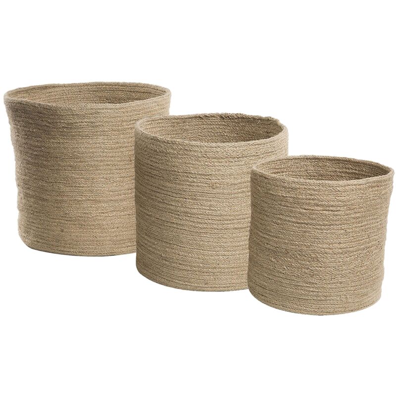 

Beliani - Conjunto de 3 canastas beige arena ARTIGALA